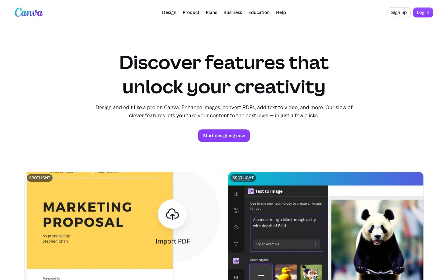 Canva product features
