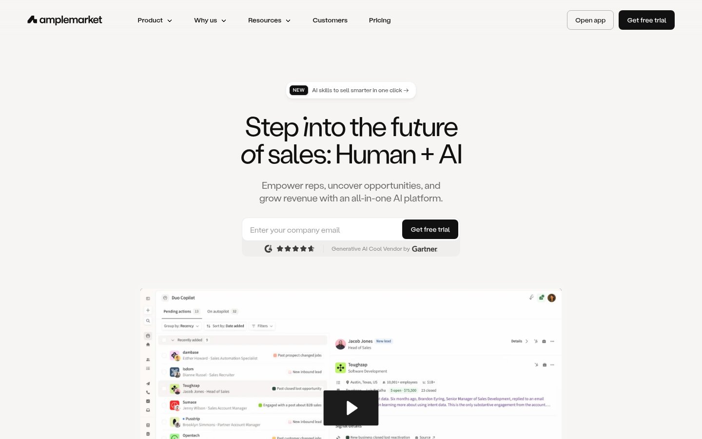 Amplemarket screenshot