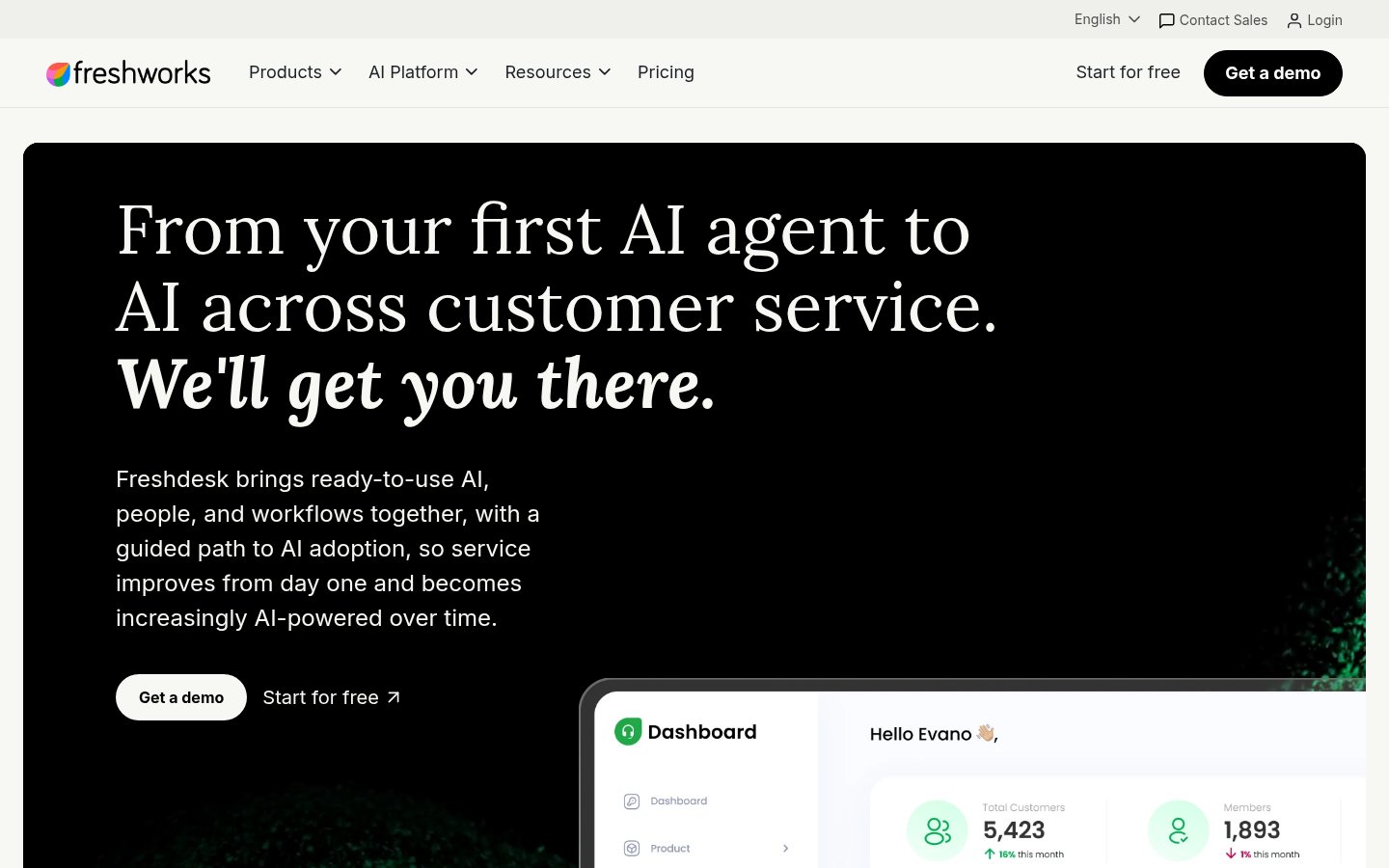 Freshdesk Freddy AI screenshot
